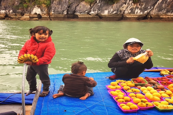 review Halong Bay trip - floating village