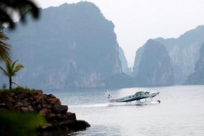 seaplane flight and halong bay cruise tour travel trend