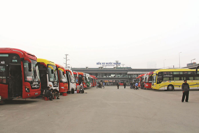 Coach station to travel from Hanoi to Halong Bay