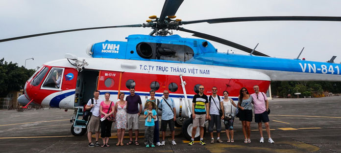 helicopter from Hanoi to Halong Bay